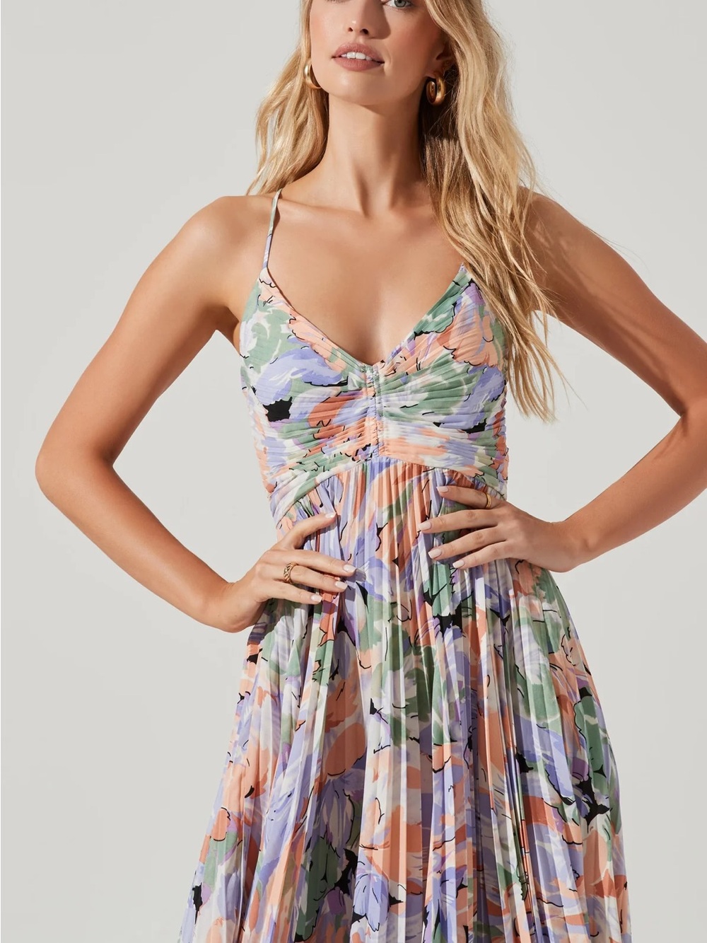 ASTR the Label Blythe Floral Plisse Midi Dress - Picture 8 of 10